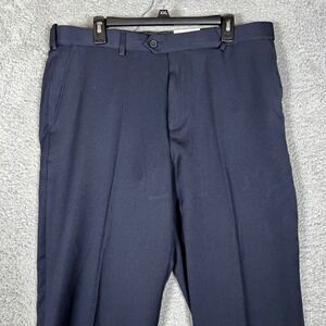 Croft & Barrow Dress Pants Mens 38x30 Classic Fit Flat Front Easy Care Navy Blue